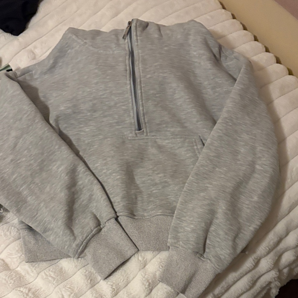 Amazon Gray Half-Zip Sweatshirt